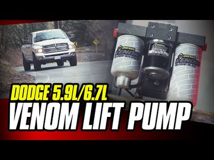 VENOM FUEL LIFT PUMP C/W FILTER & SEPARATOR DODGE 5.9L CUMMINS 1998.5-2002